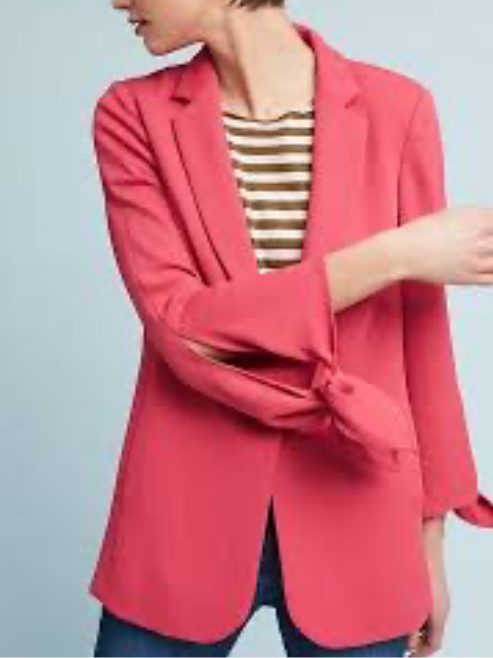 Anthropologie Cartonnier Tie-Sleeve Blazer Size 14
